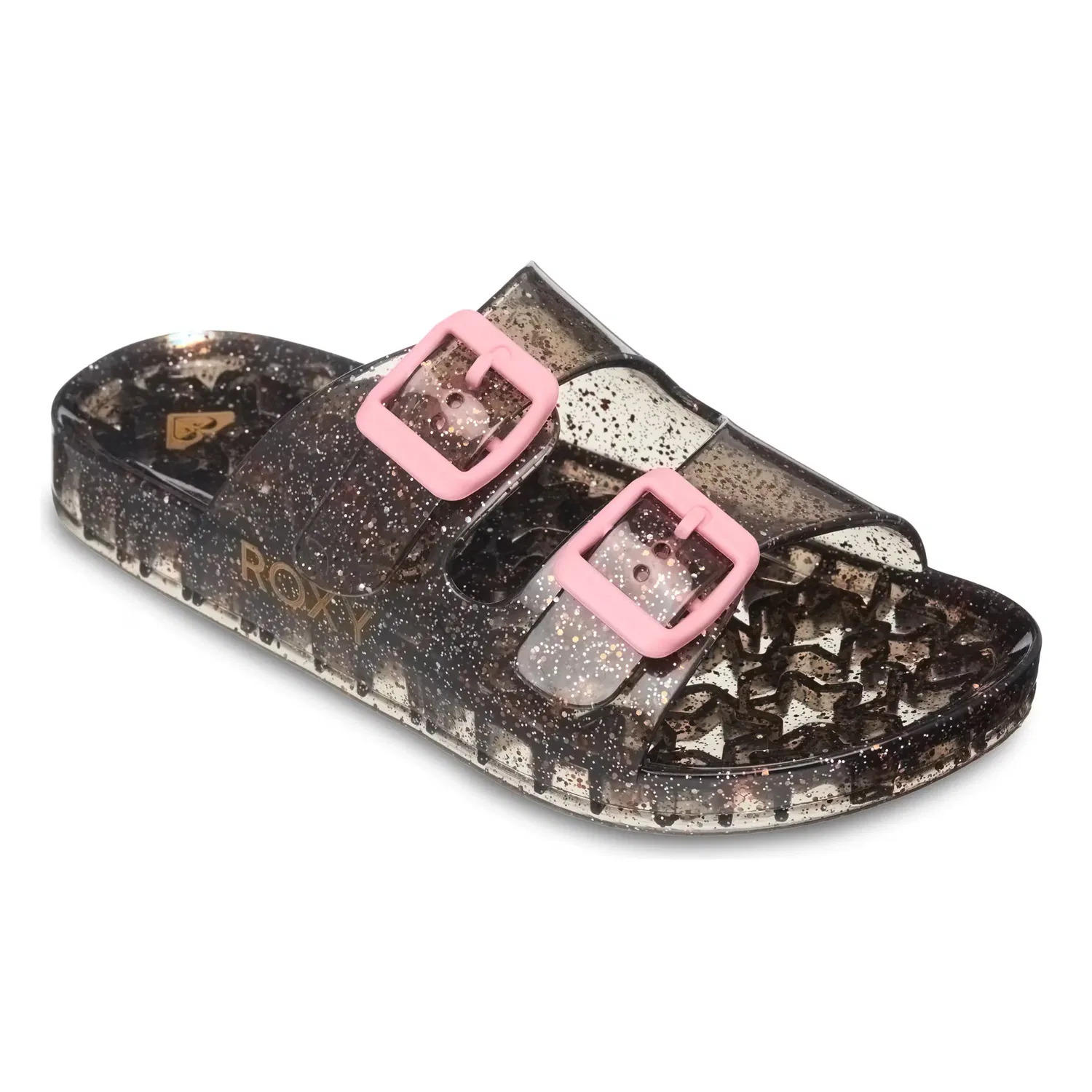 Детские шлепанцы для мальчиков с блестками Roxy, Negro / Rosa