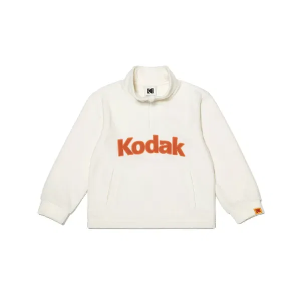 Флисовая толстовка с логотипом, полузастежка, Kodak Kids, слоновая кость — фото 2