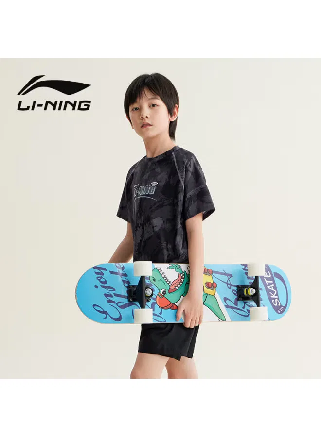 Плавки детские для мальчиков с принтом для серфинга Li-Ning, черный