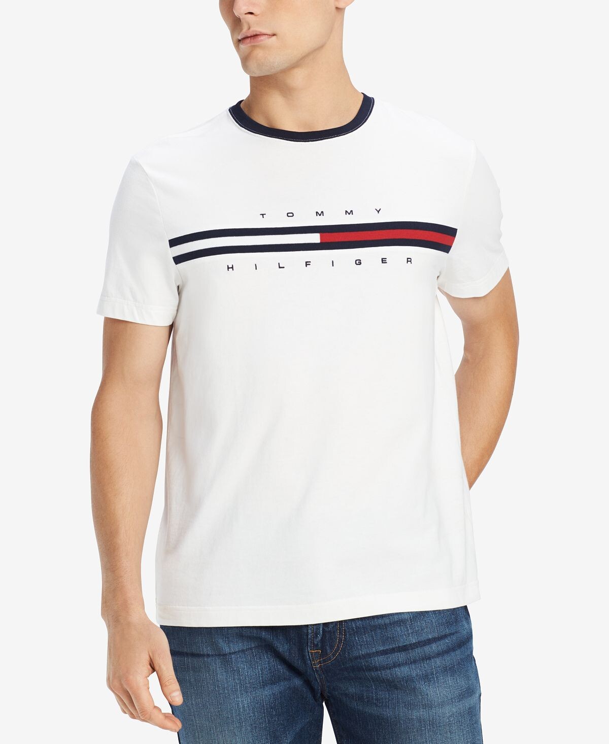 Мужская футболка с коротким рукавом с логотипом tino Tommy Hilfiger, белый — фото 2