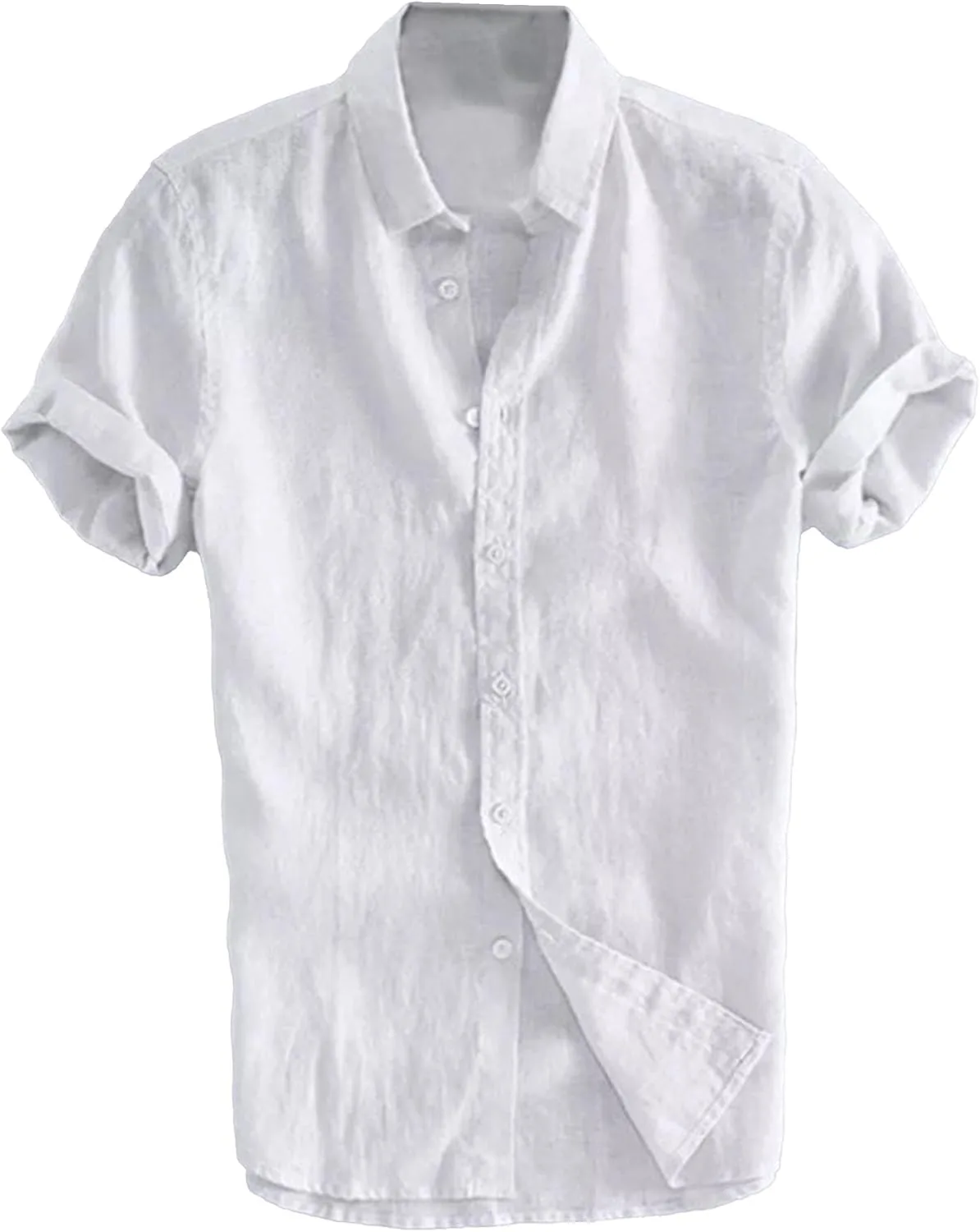 

Мужская льняная рубашка с коротким рукавом, M-3XL VgueElegc