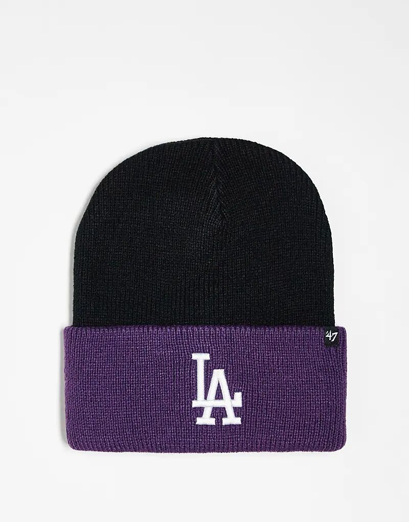 

Контрастная вязаная шапка LA Dodgers сливового цвета 47 Brand
