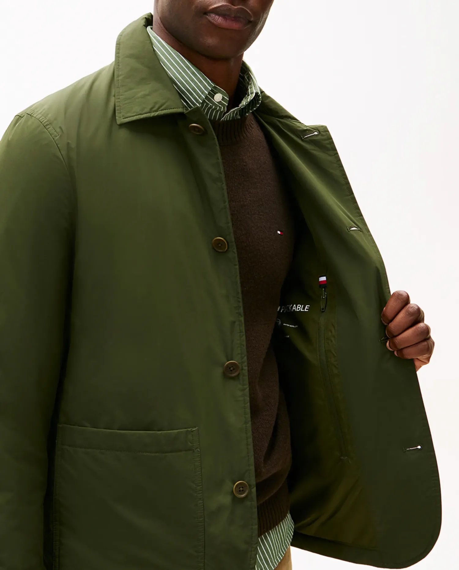 Стеганая и водонепроницаемая куртка для верховой езды Tommy Hilfiger, Verde Militar — фото 3