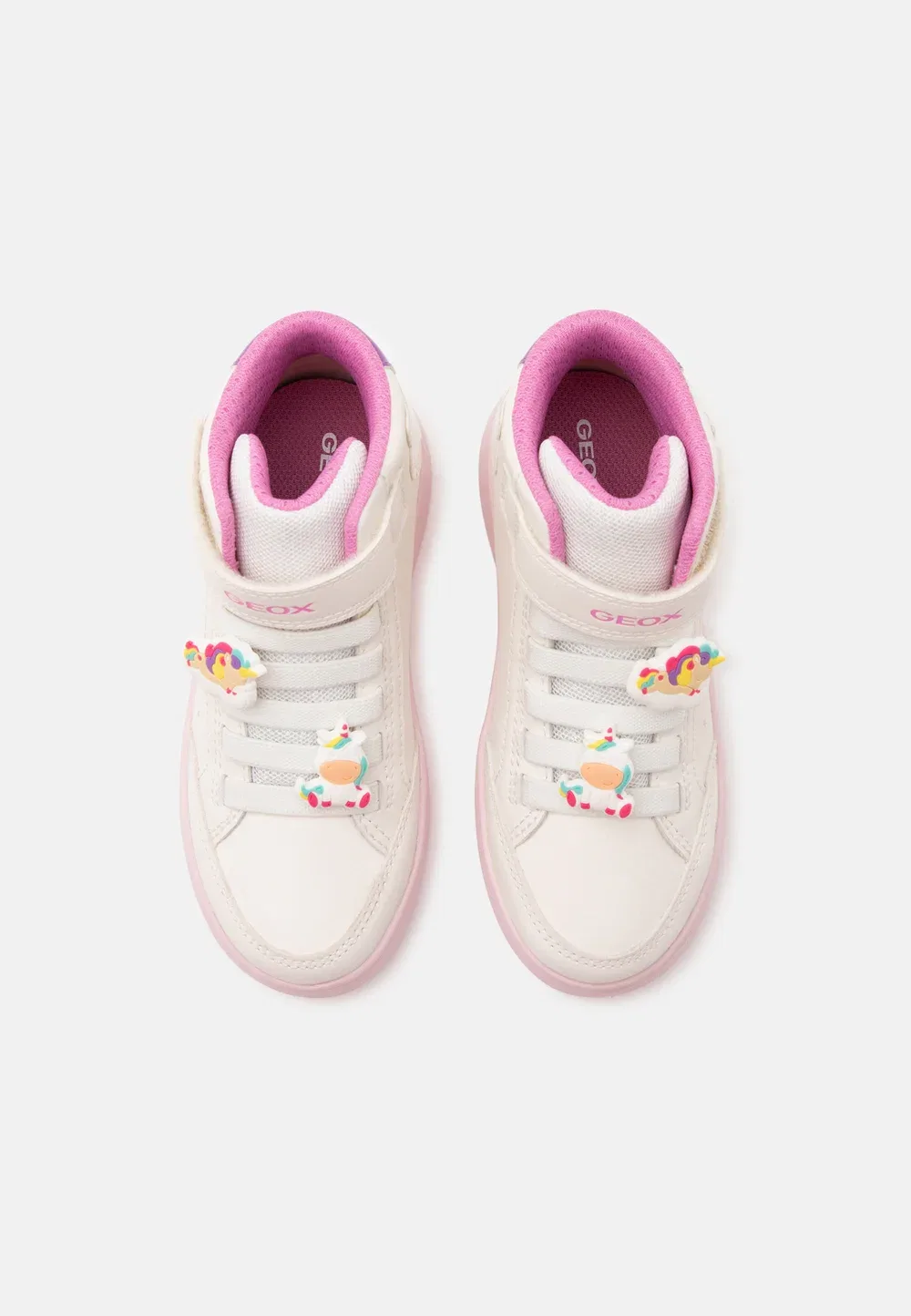 Eclyper girl - высокие кроссовки Geox, White/Multicolor — фото 4
