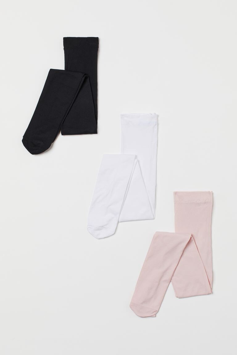 

Комплект колготок H&M, 3 предмета, светло-розовый/белый/черный