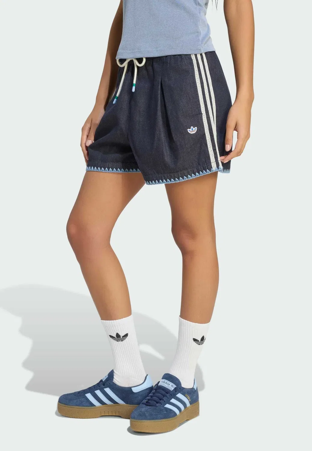 Шорты для курорта с джинсовыми шортами Adidas Originals, Indigo Denim