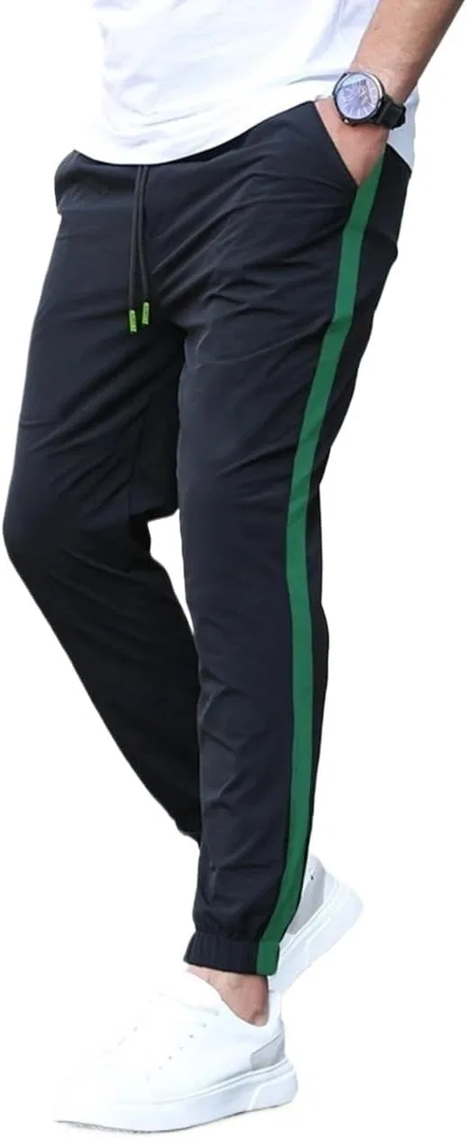 Мужские спортивные брюки с утяжкой, Colorblock, чёрный