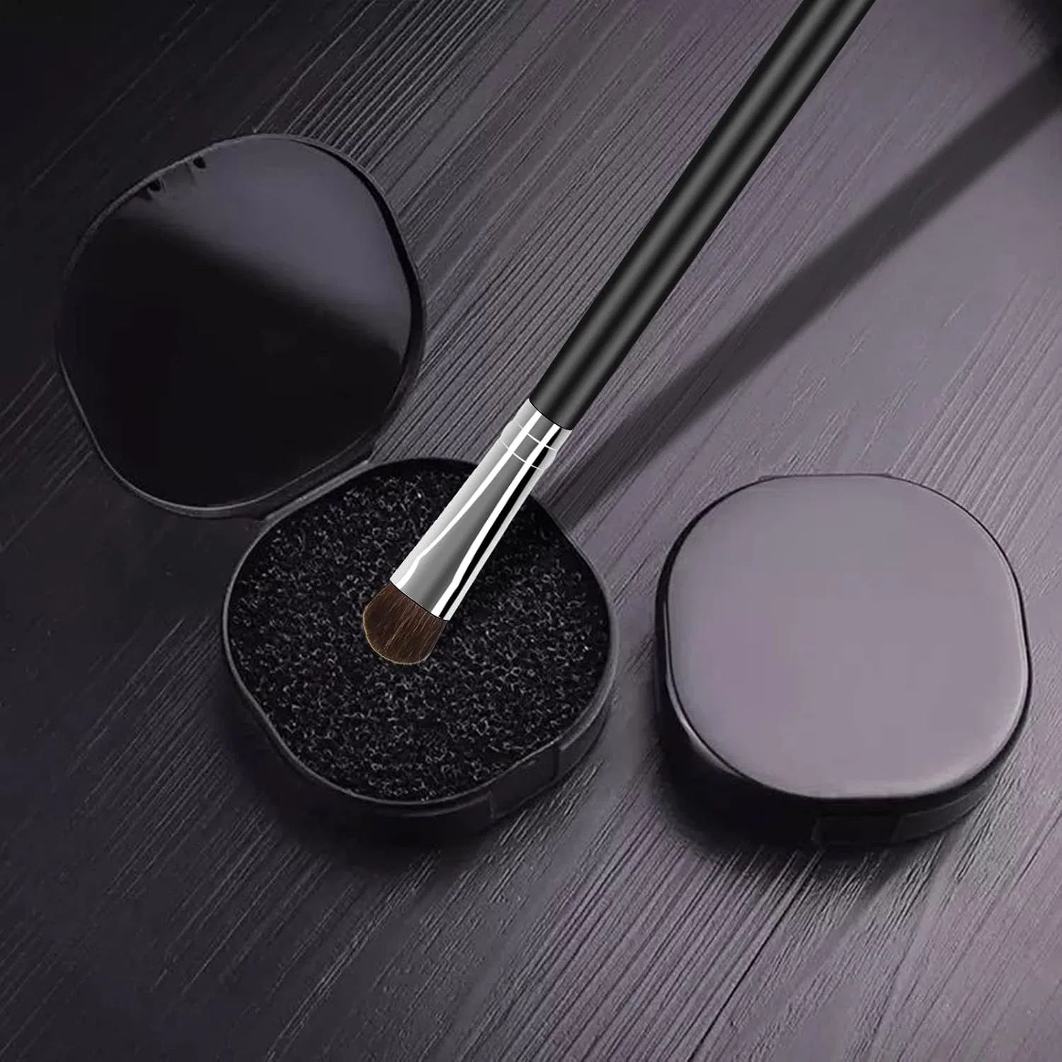 Кейс для сухой чистки кистей Yokawe, 7x7x2 см, Black — фото 2