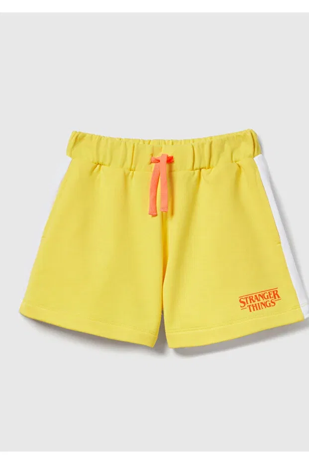 Детские шорты для девочек хлопковые Stranger Things Printed United Colors Of Benetton, Yellow