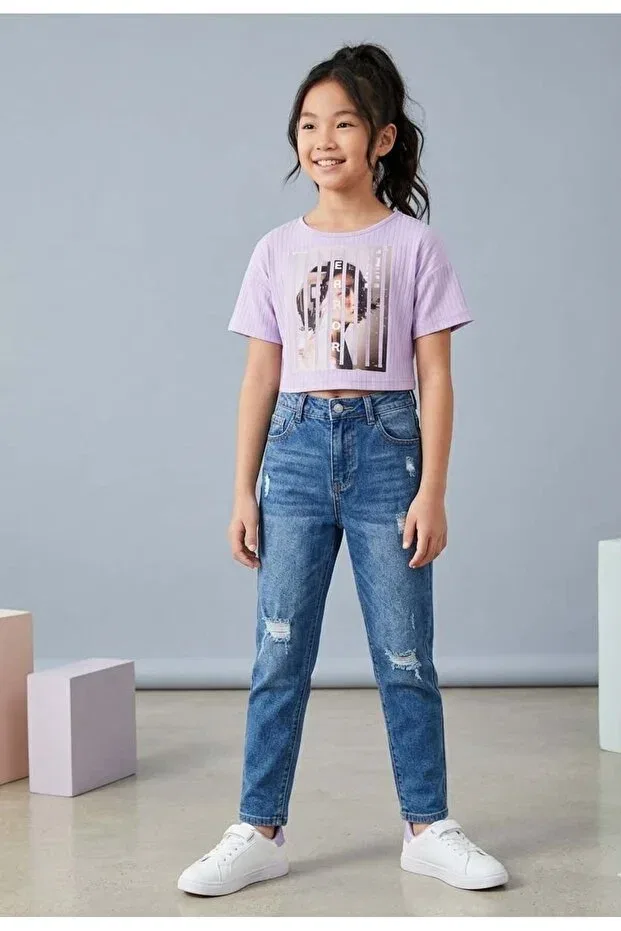 Детская футболка с принтом Lila t-shirt Ugly Duck, Lilac