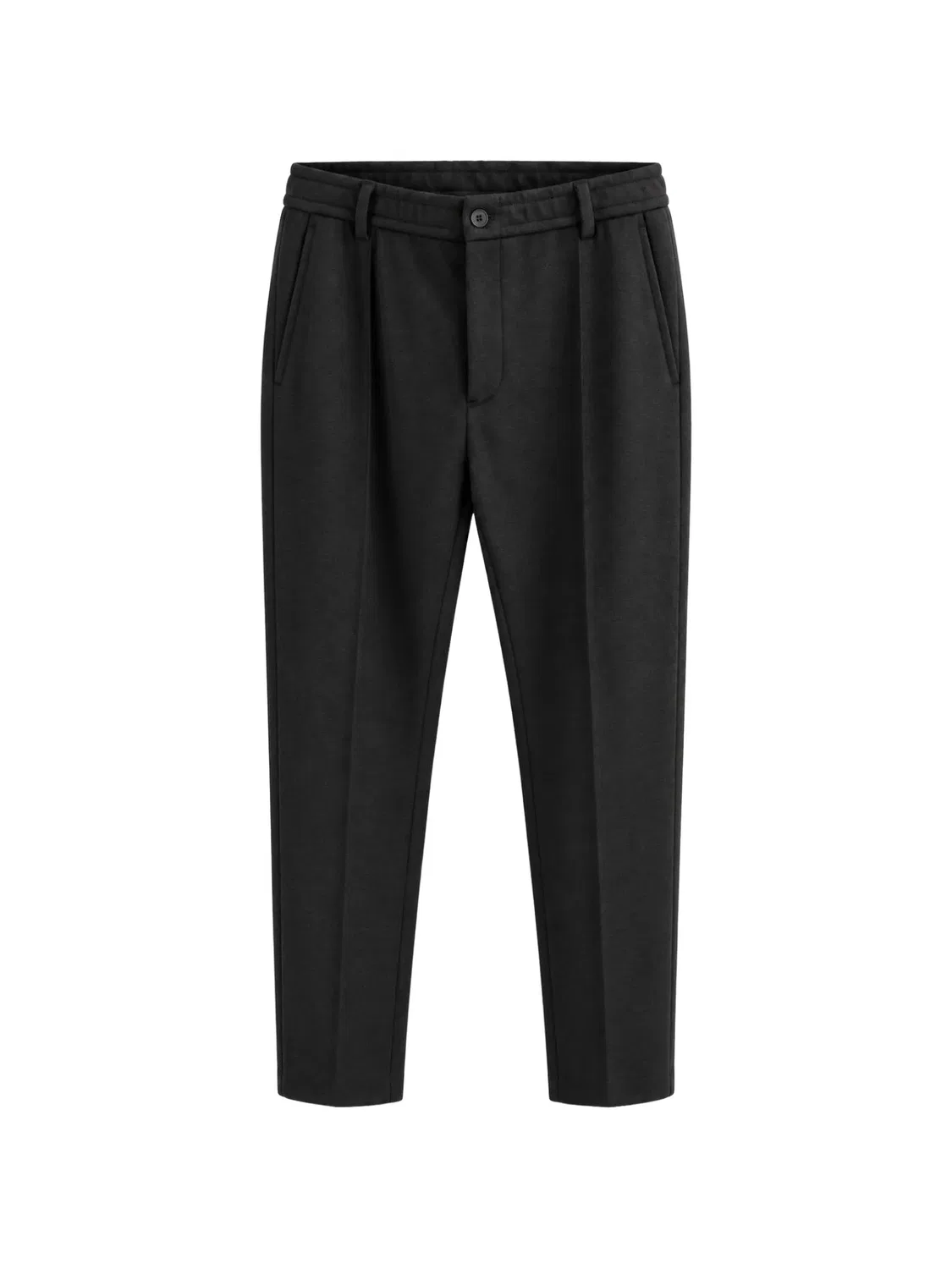 Брюки с защипами, зауженный крой Emporio Armani, черный