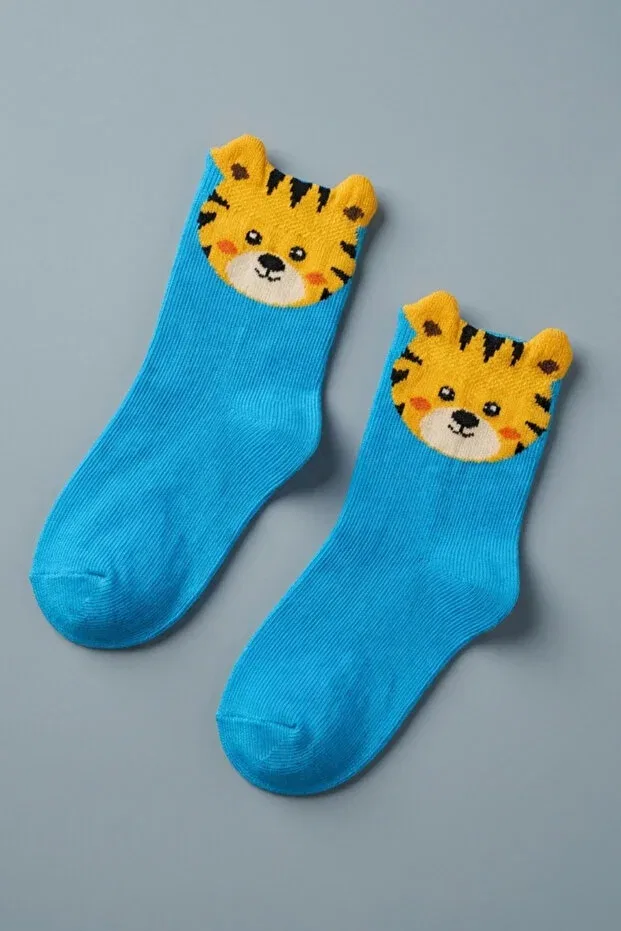 Детские носки для новорожденных с принтом Animal Pattern Bony Socks, Blue
