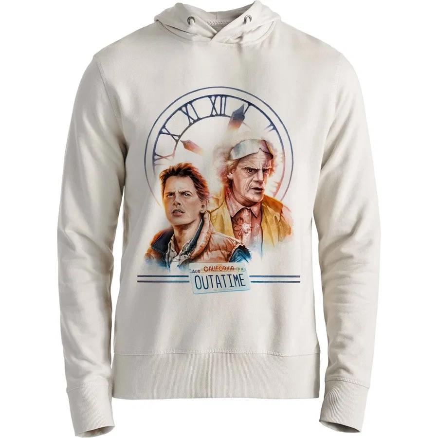Детский свитшот с капюшоном из плотного футера с начесом Geleceğe Dönüş, Экрю Alfa Tshirt
