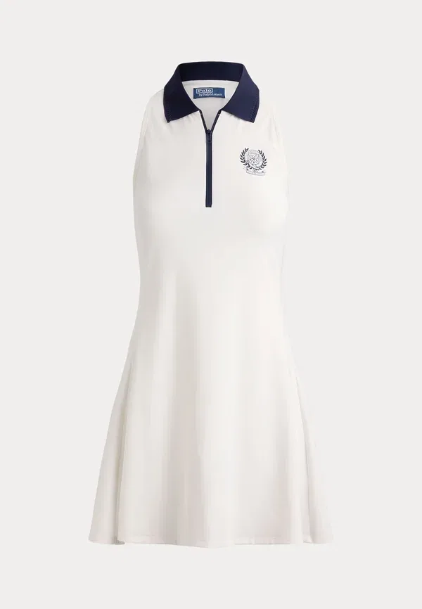 Платье джерси Wimbledon logo performance dress, Polo Ralph Lauren, Ceramic White, Refined Navy, белый/темно-синий — фото 4