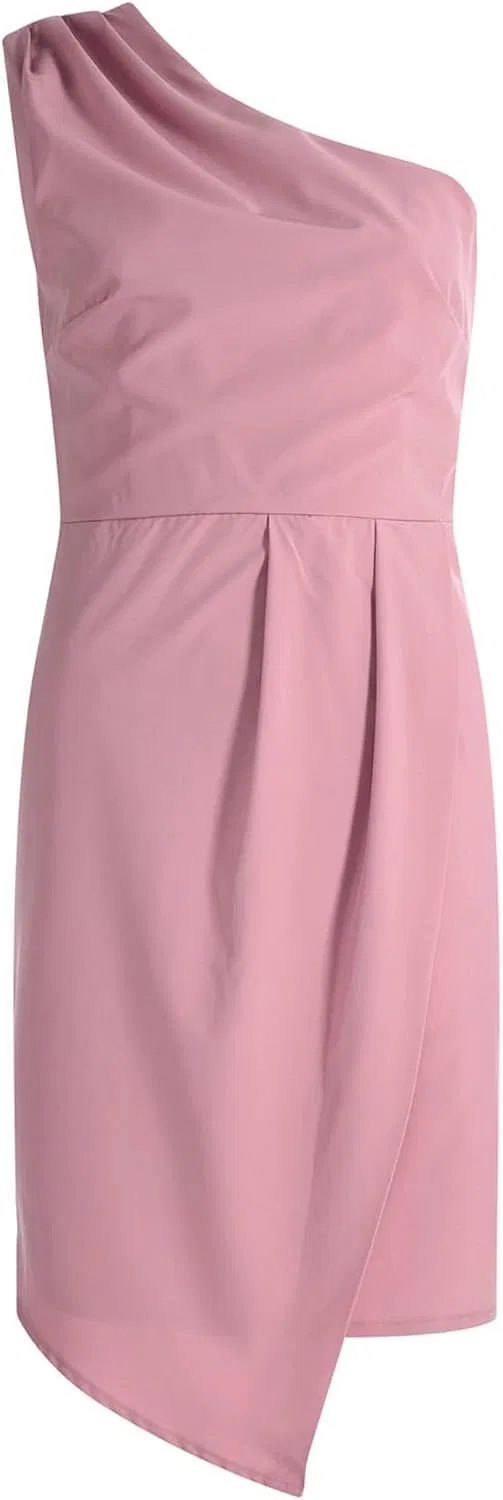 Женское коктейльное платье с вырезом и завязками на поясе Satin, Pink — фото 4
