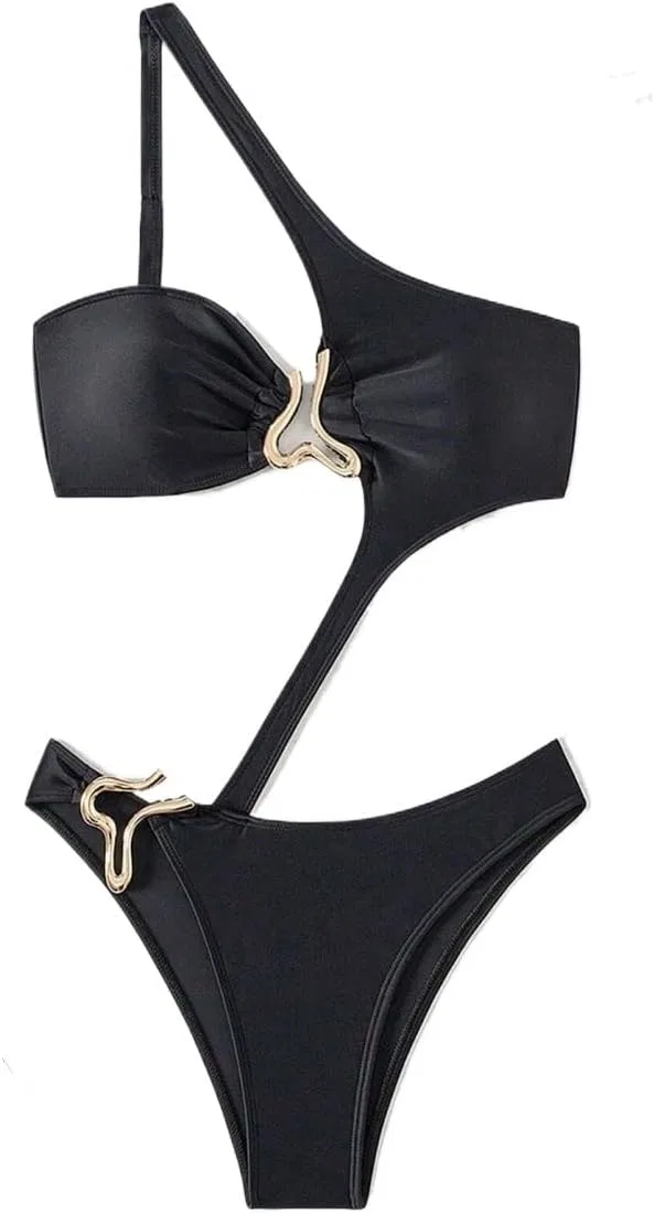 Женский монокини с вырезами Tie Back Cutout, Black
