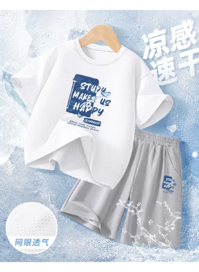 Комплект быстросохнущий с принтом-надписью и коротким рукавом, модель Letter Print, Jeanswest, основной цвет
