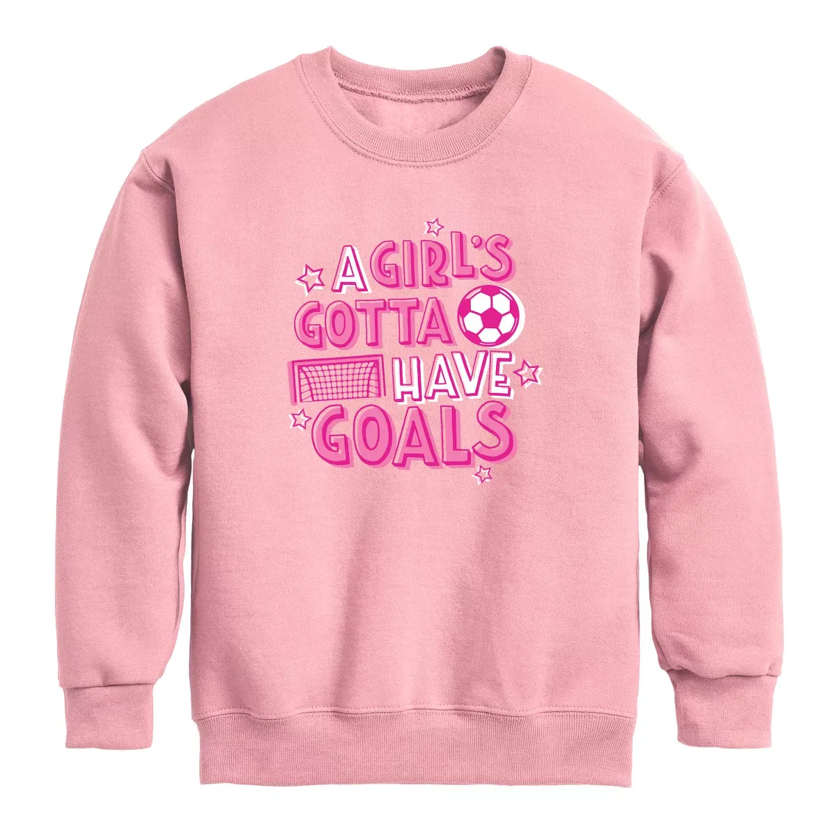 Детское флисовое платье-свитшот для девочек с принтом Girls Gotta Have Goals Instant Message, Mauve