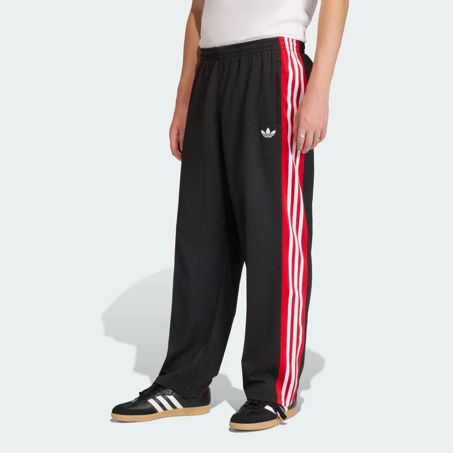 Штаны спортивные свободные с принтом Loose Mesh Trackpants adidas, Черный — фото 4