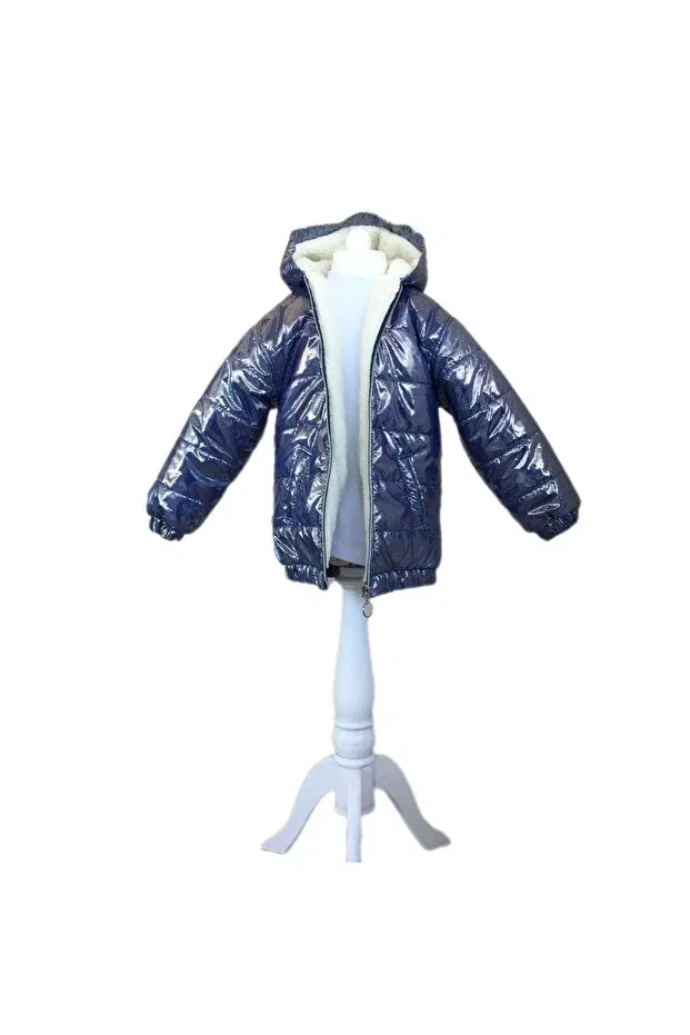 Детское пальто для девочек с капюшоном Vitastoretr, Navy Blue