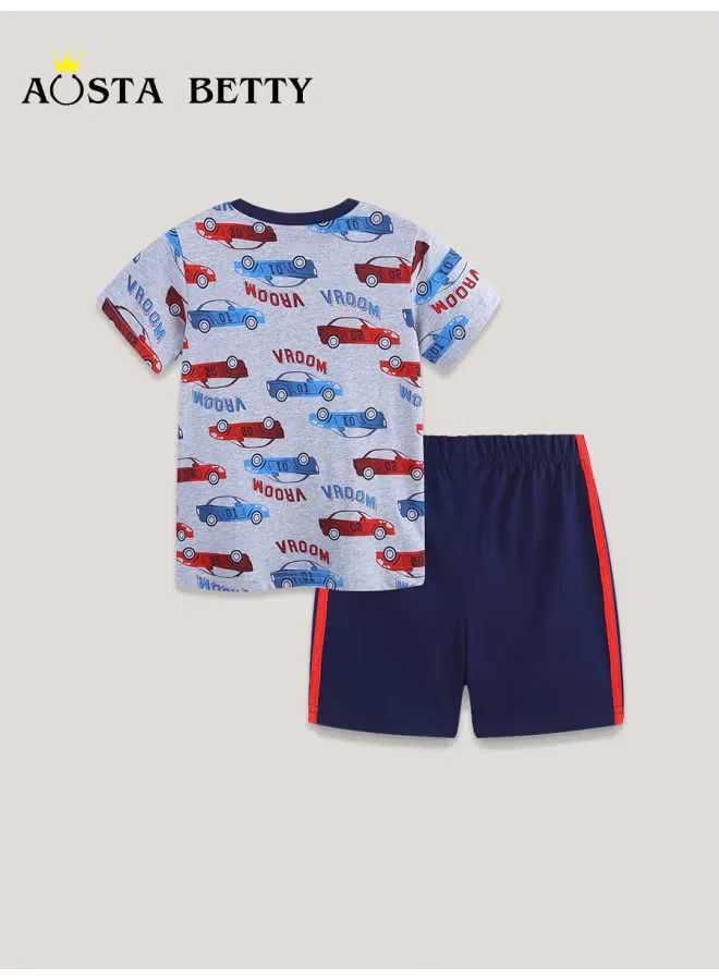 Комплект детский с принтом для мальчика, модель Summer New, Aosta Betty Store — фото 2