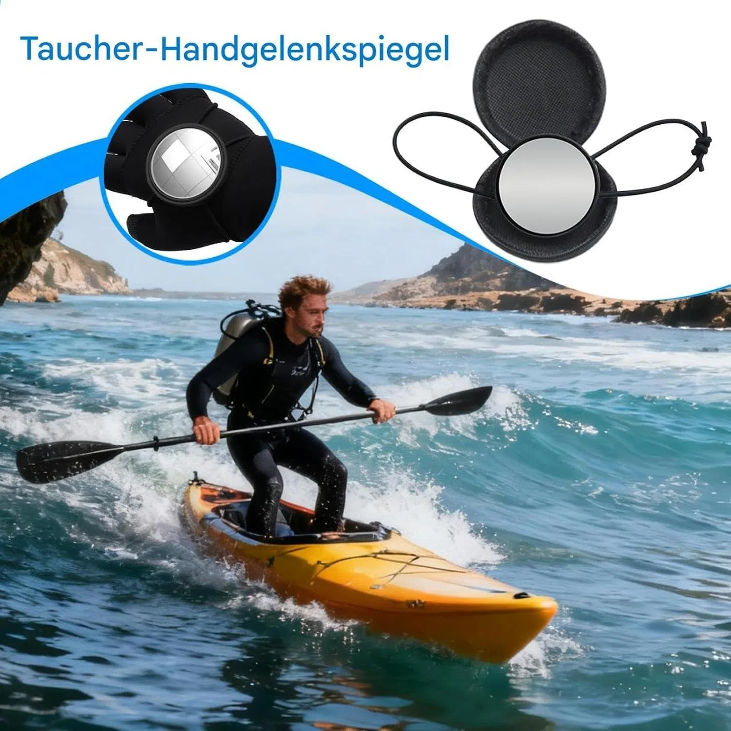 Зеркало для подводного наблюдения, Generisch, ABS, 5.6 см, Schwarz — фото 3