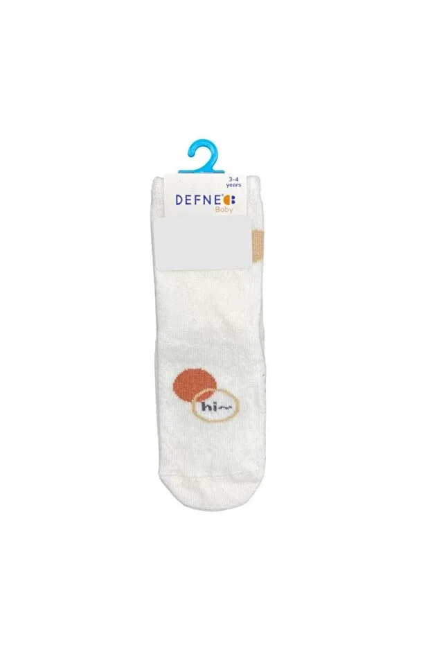 Детские носки для новорожденных с животным принтом Defne Baby, Ecru