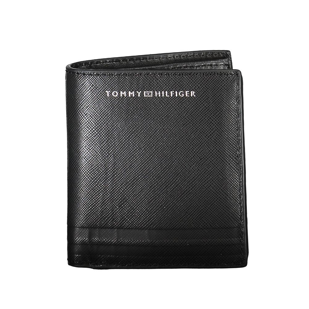 

Черный кожаный мужской кошелек Tommy Hilfiger
