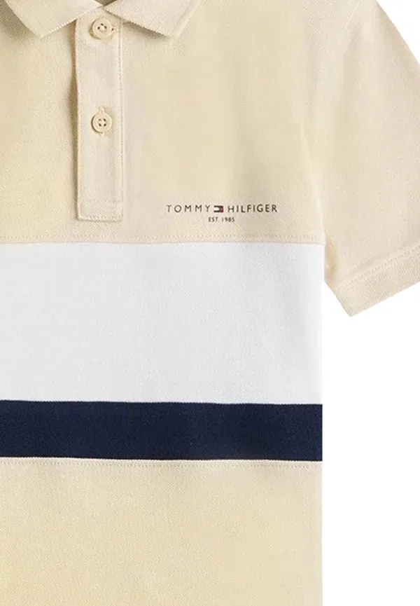 Футболка поло хлопковая Tommy Hilfiger beige, бежевый — фото 3