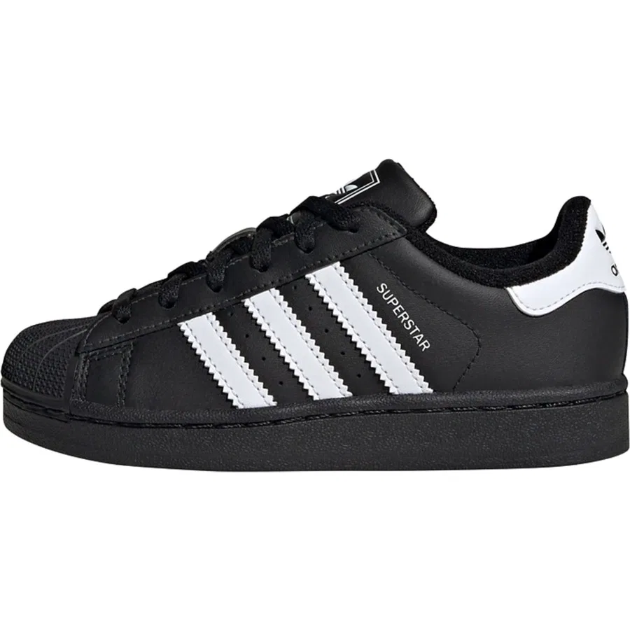 Кроссовки с верхом из кожи и резиновым носком adidas Originals JH9981 Superstar II, Черный — фото 2