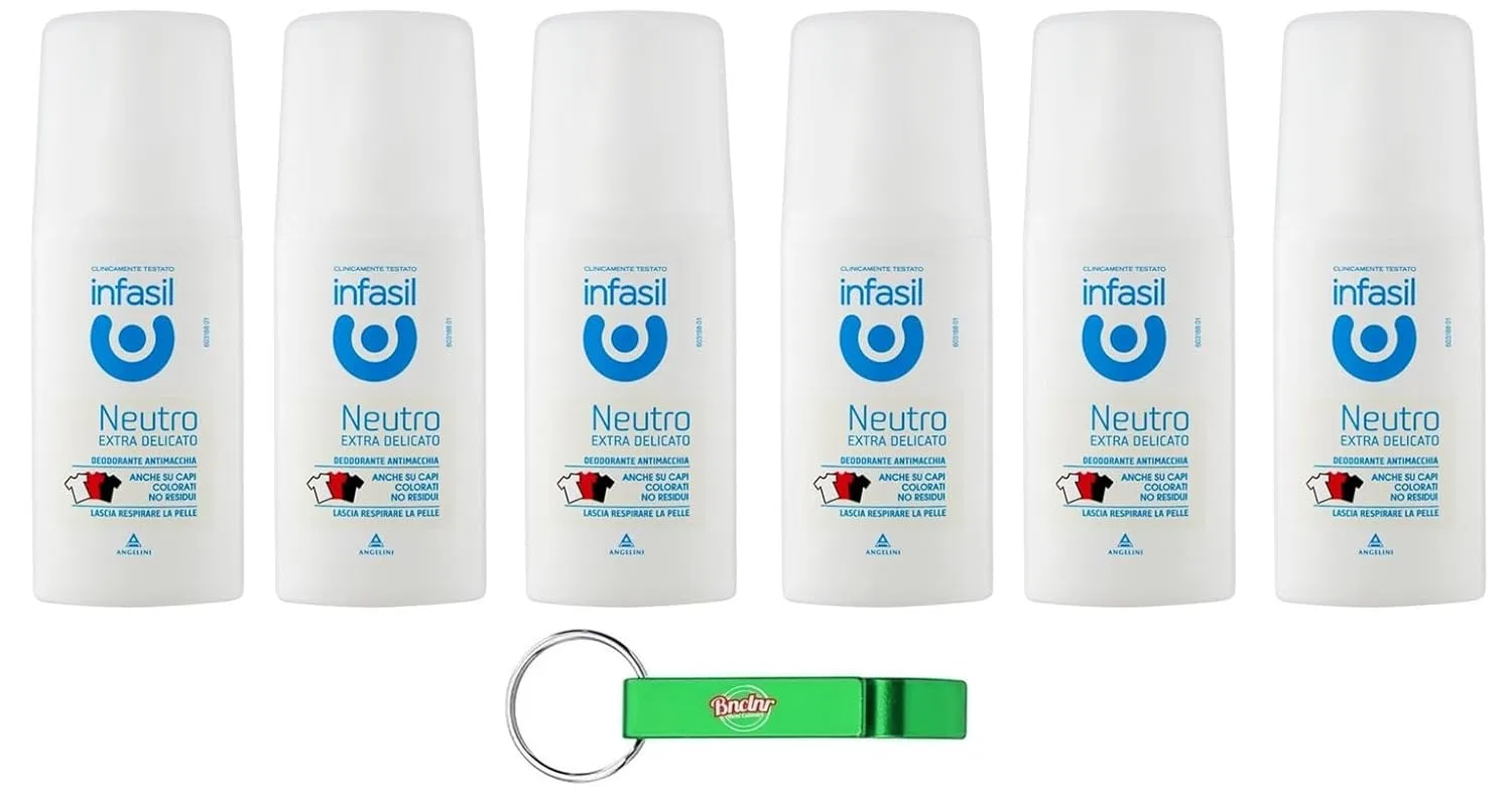 Дезодорант Infasil Neutral Extra Gentle, набор 6×70 мл, без запаха, Beni Culinari