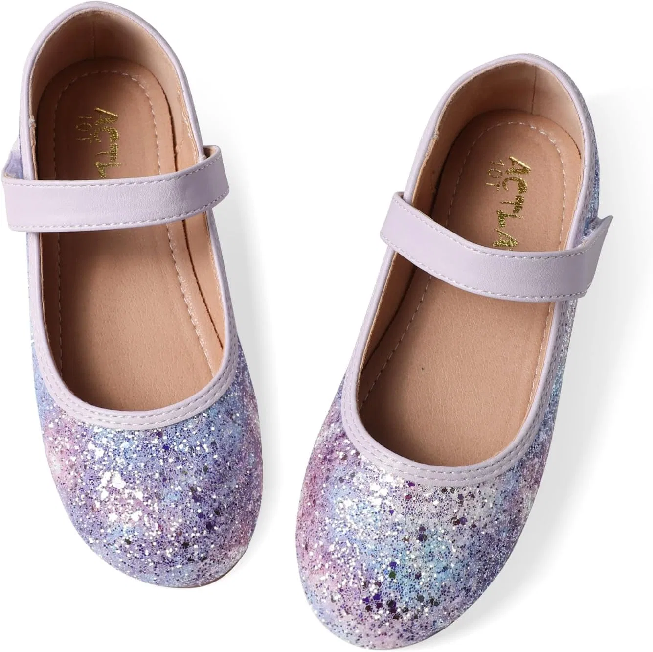 Детские балетки для девочек с блестками Mermaid Glitter Princess Secret Slippers, Mermaid Gradient Purple