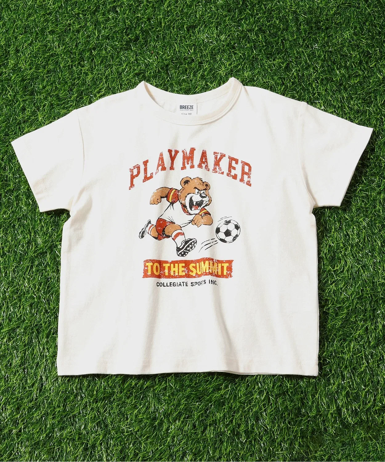Детская футболка с принтом Soccer Art BREEZE, Off White
