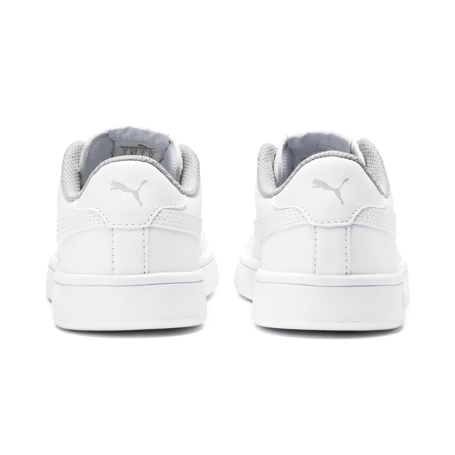 Детские кроссовки с кожаным верхом Smash v2 Puma, Weiss — фото 2