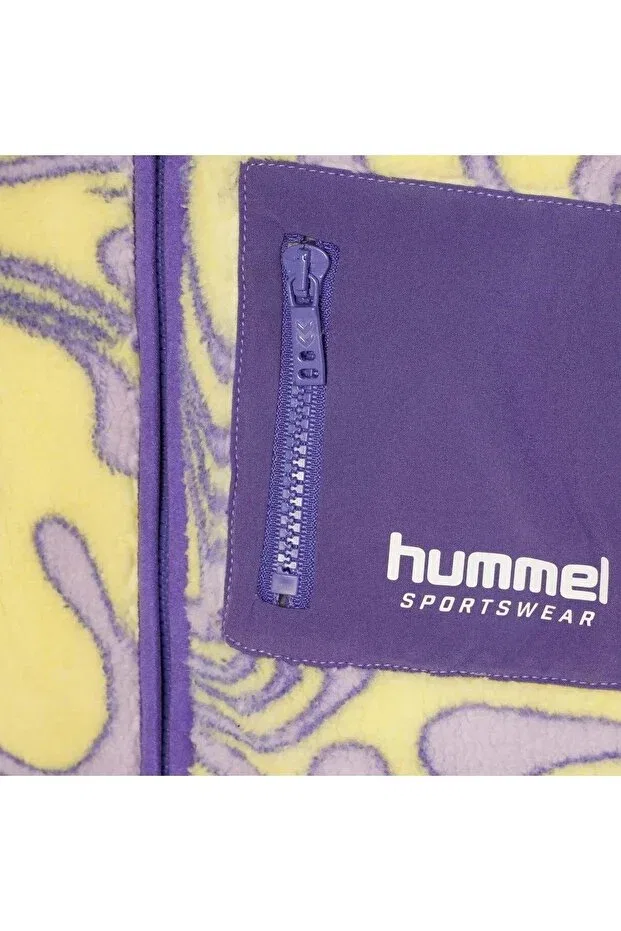 Детские свитшот для девочек на молнии с принтом Clem Hummel, Yellow — фото 3