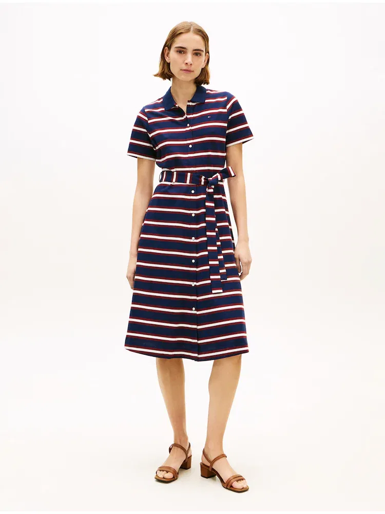Платье поло с поясом TOMMY HILFIGER, Navy