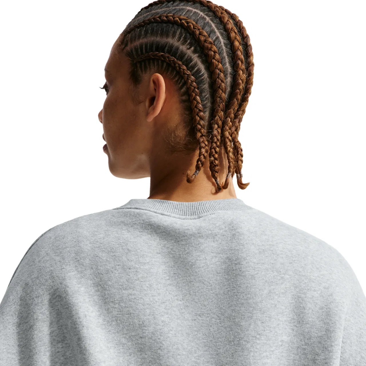 Женская толстовка Fleece Crew Nike, цвет Heather/Pure Platinum/Sail — фото 2