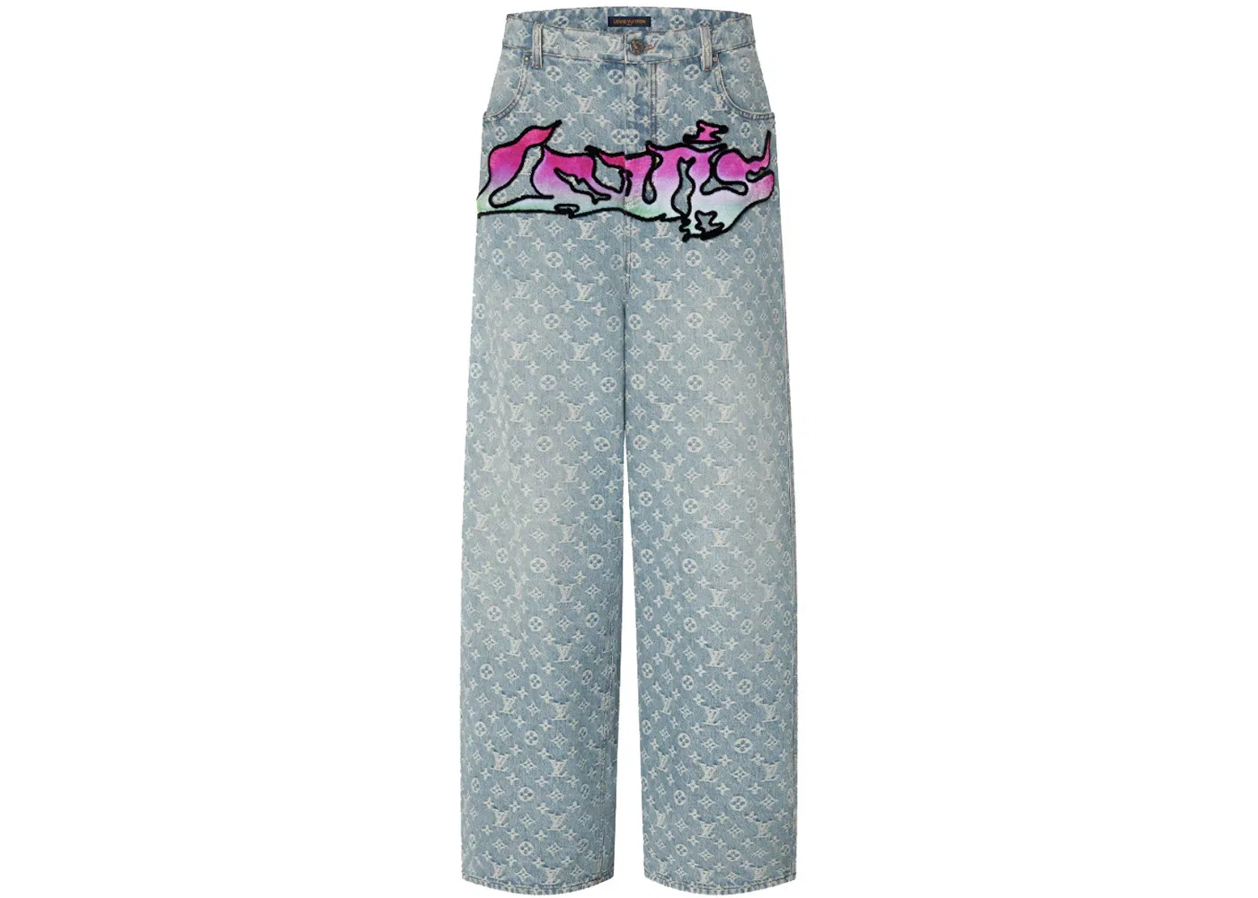 Мужские джинсы с принтом Baggy Denim Louis Vuitton, Indigo