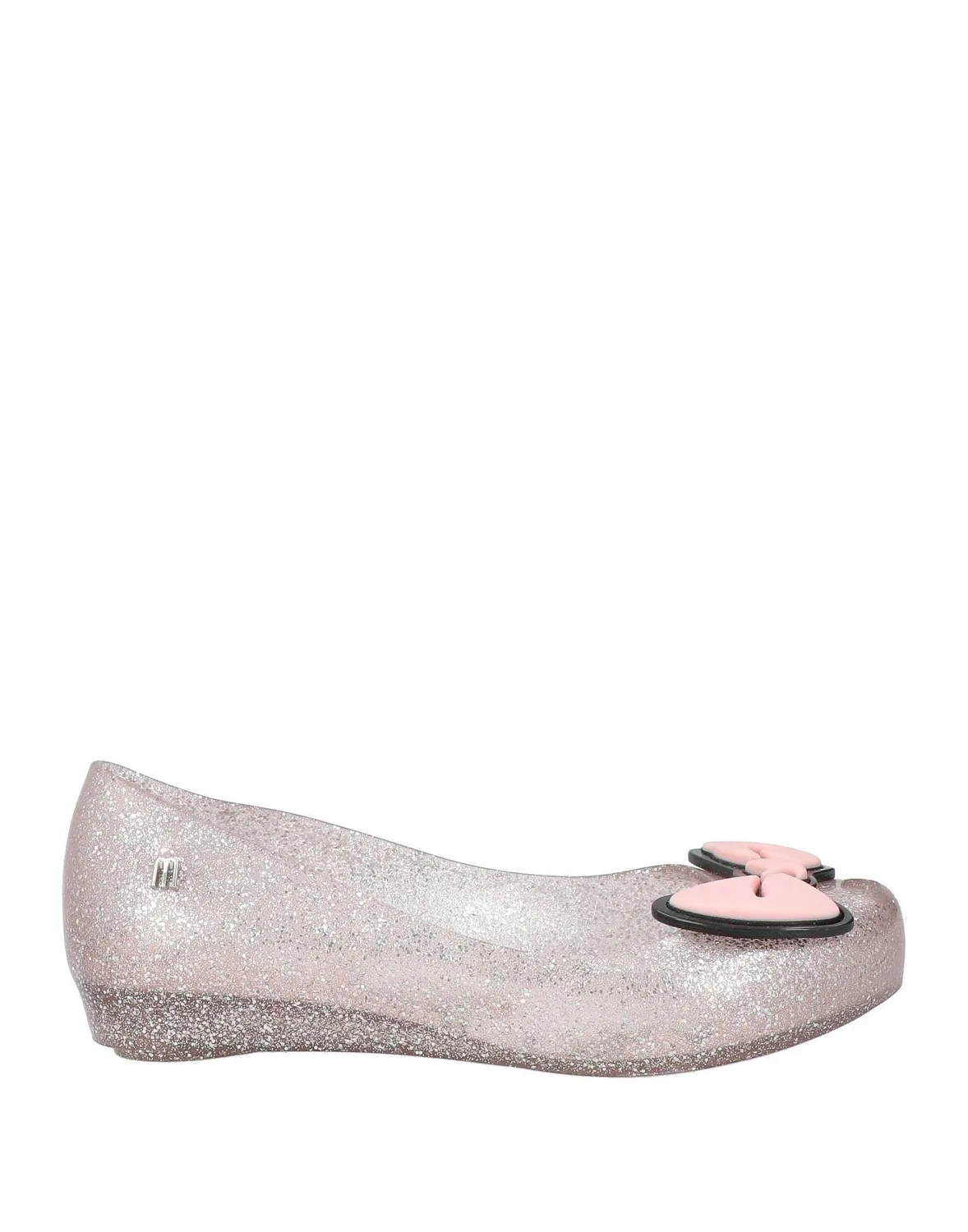 Детские балетки для девочек с аппликациями Mini Melissa, серебряный