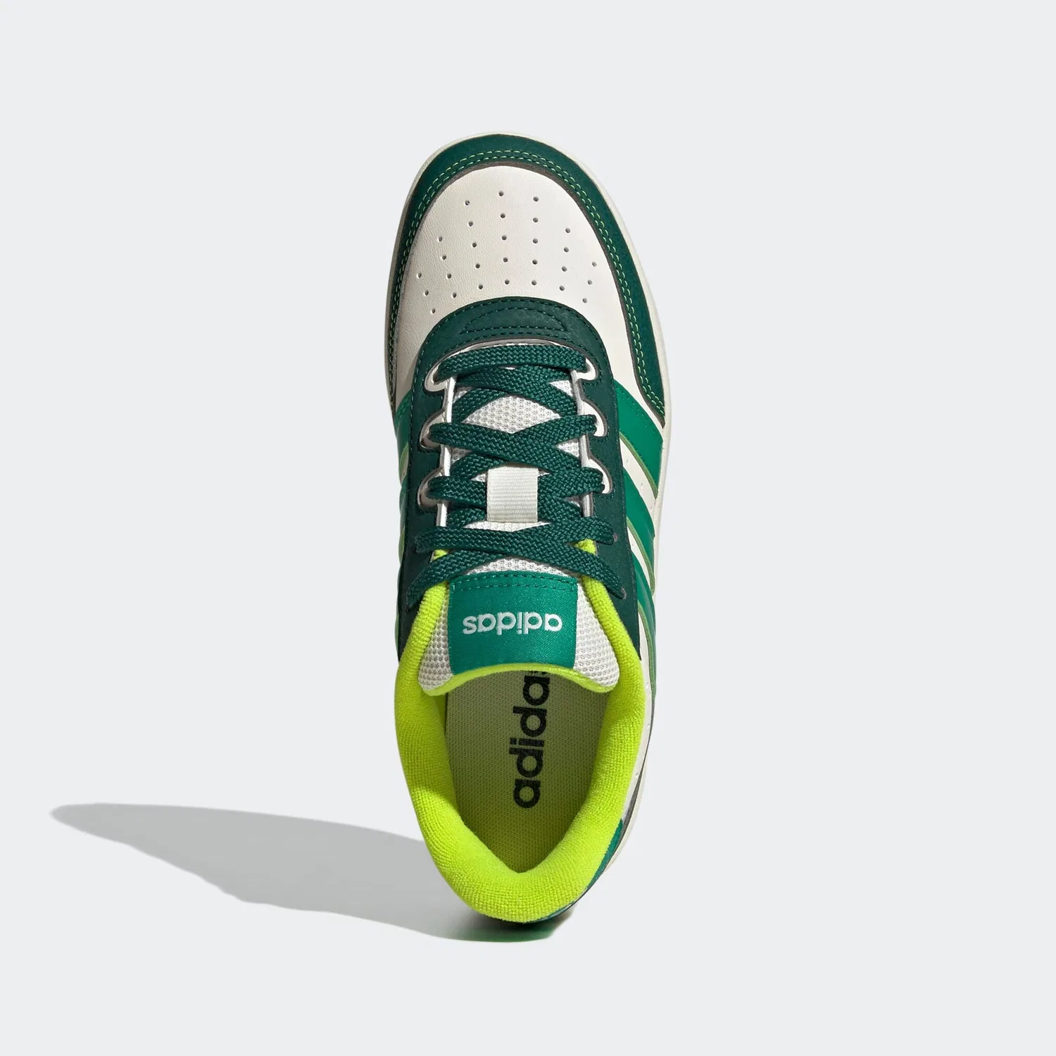 Детские низкие кроссовки с брендингом Adidas Sportswear, Off White/Collegiate Green/Court Green — фото 4