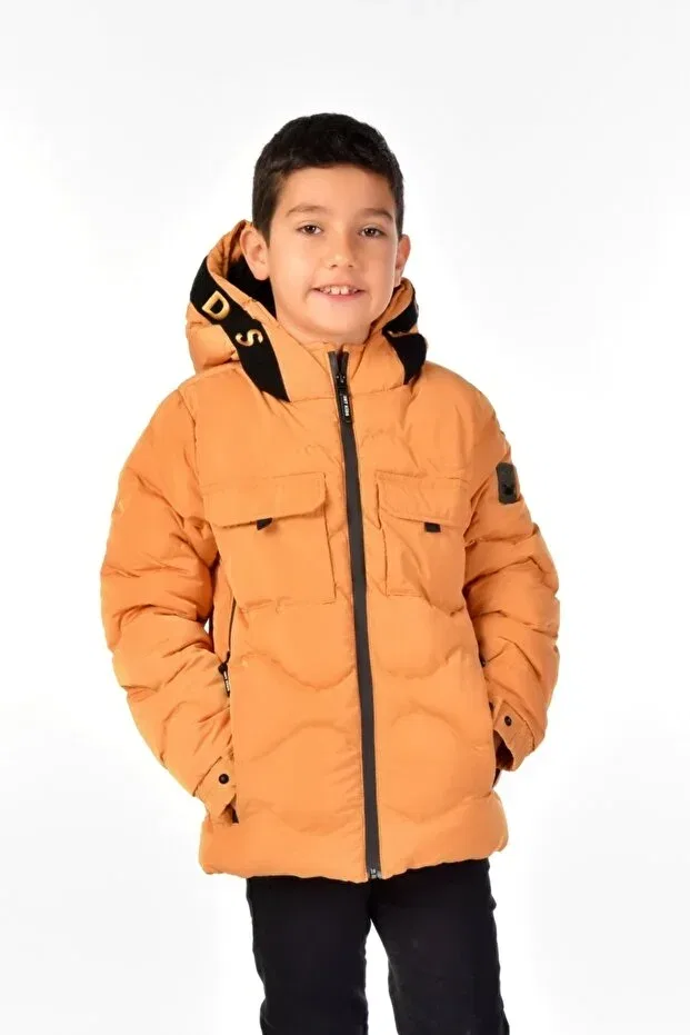 Детское пальто для мальчиков с капюшоном Benitto Kids, Yellow