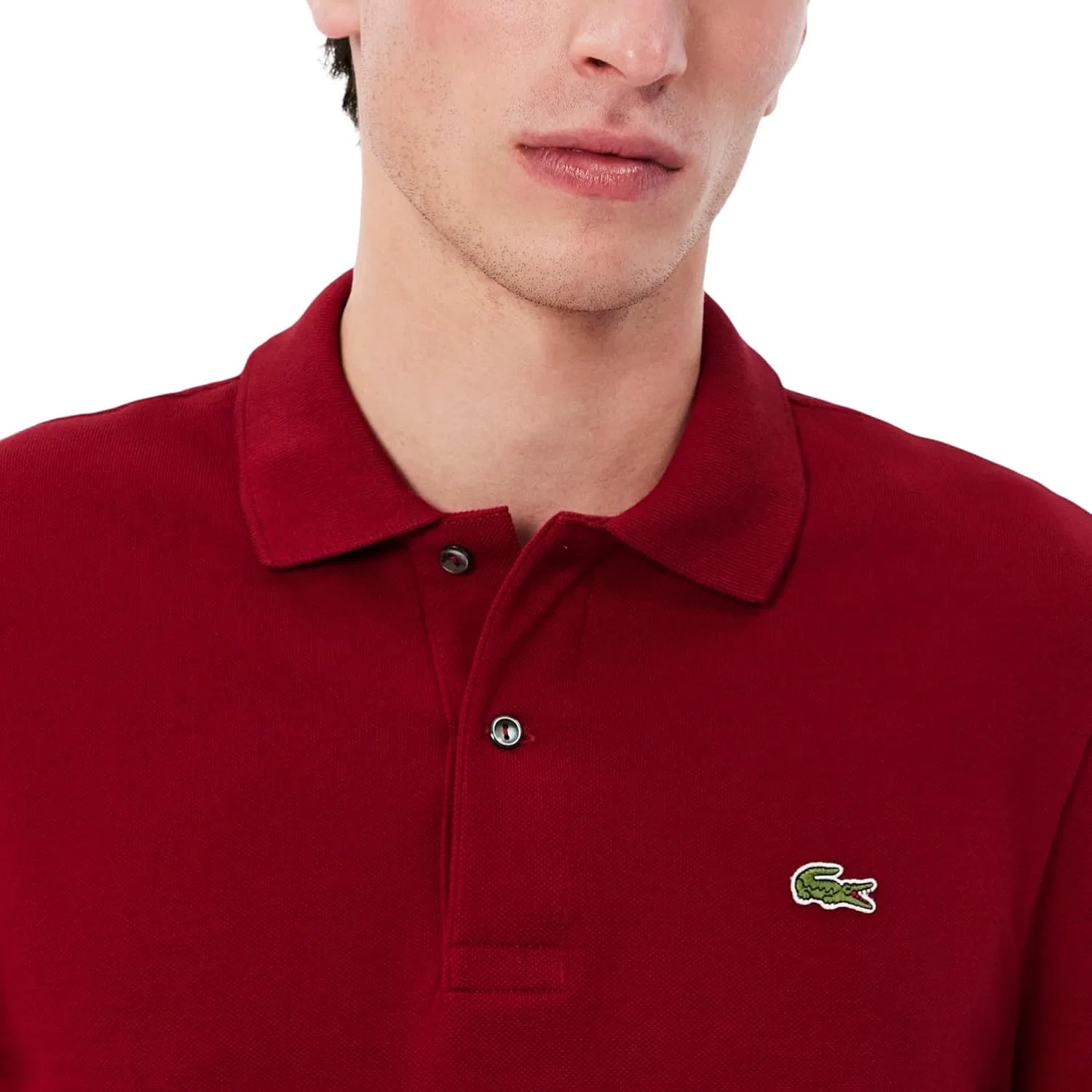 Мужское поло с длинным рукавом Classic Fit Lacoste, бордовый — фото 3