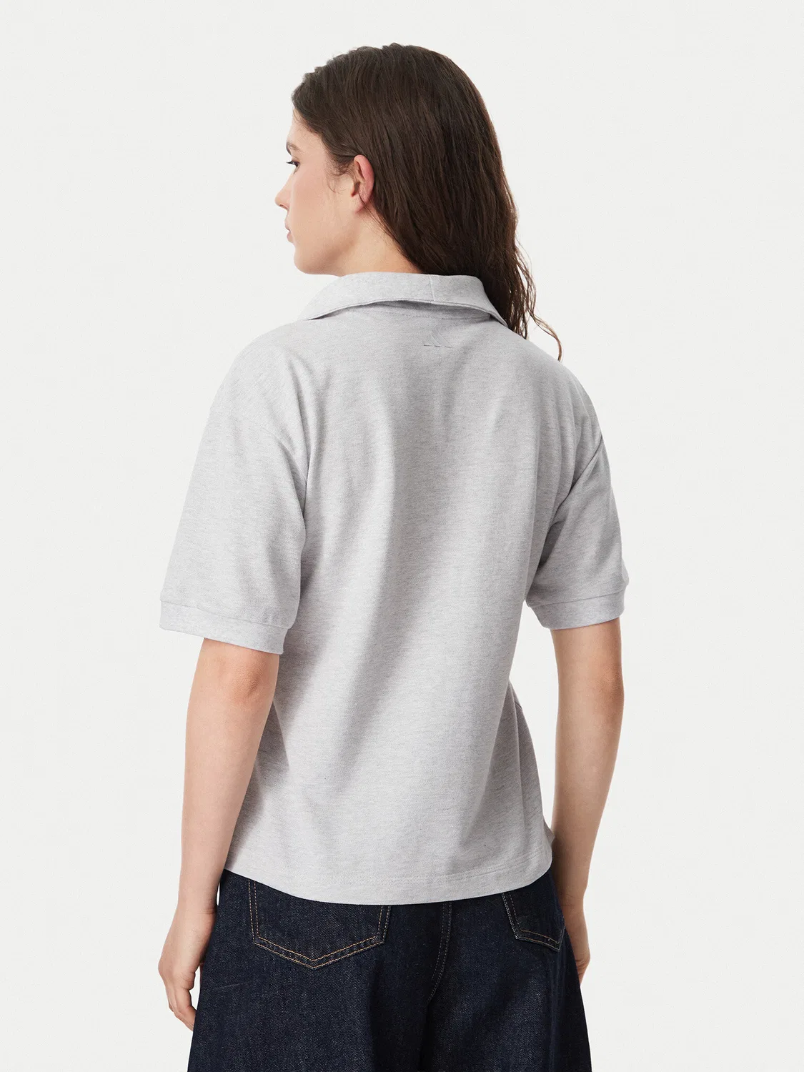 Женское поло стандартного кроя Seasonal Essentials Colorpop Polo With Embroidered Graphic Adidas, серый — фото 3