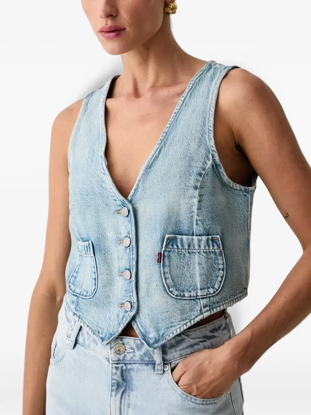 Жилет с V-образным вырезом Levi's, синий — фото 4
