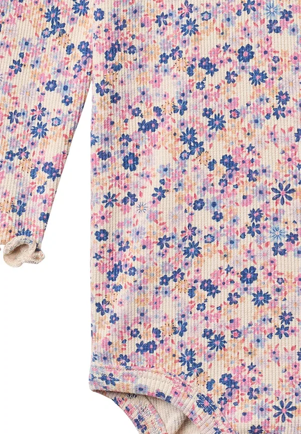 Боди с цветочным принтом Rie Wheat, Pink Blue Flowers, розовый/голубой — фото 3
