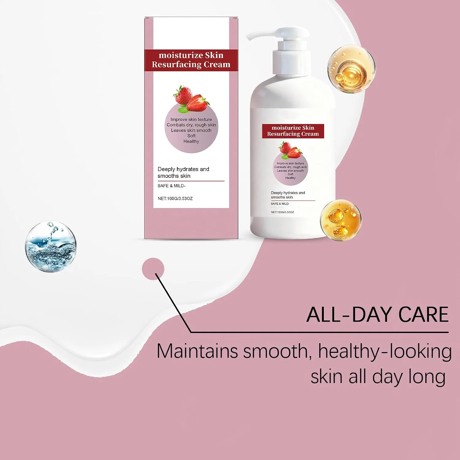 Крем для тела увлажняющий Raevior Strawberry Skin Resurfacing Cream, 100 г, 8 шт — фото 4