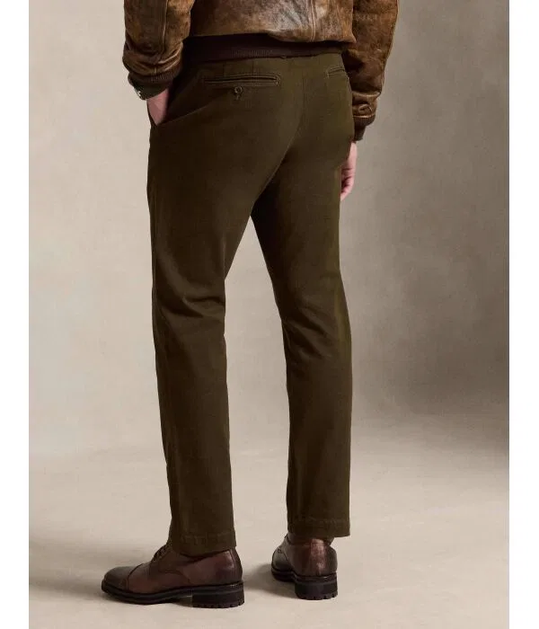 Мужские прямые чиносы с хлопком и эластаном Polo Ralph Lauren, Verde Oliva — фото 3