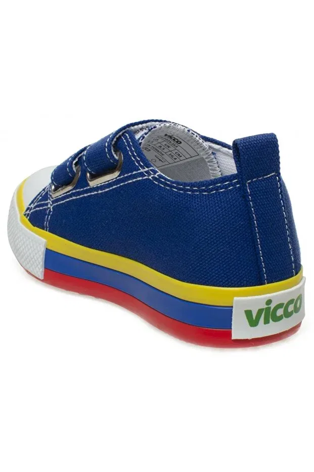 Детские ботинки для девочек на липучке Vicco, 05 Sax Blue/R.Blue — фото 4
