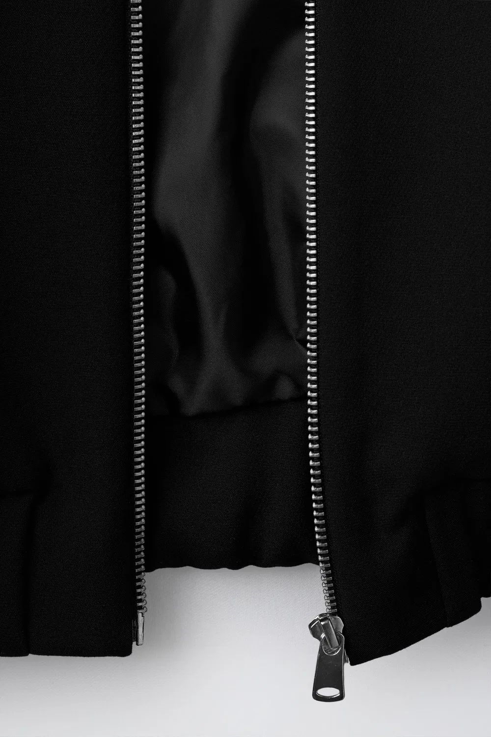 Простая короткая куртка ZARA, Black — фото 4