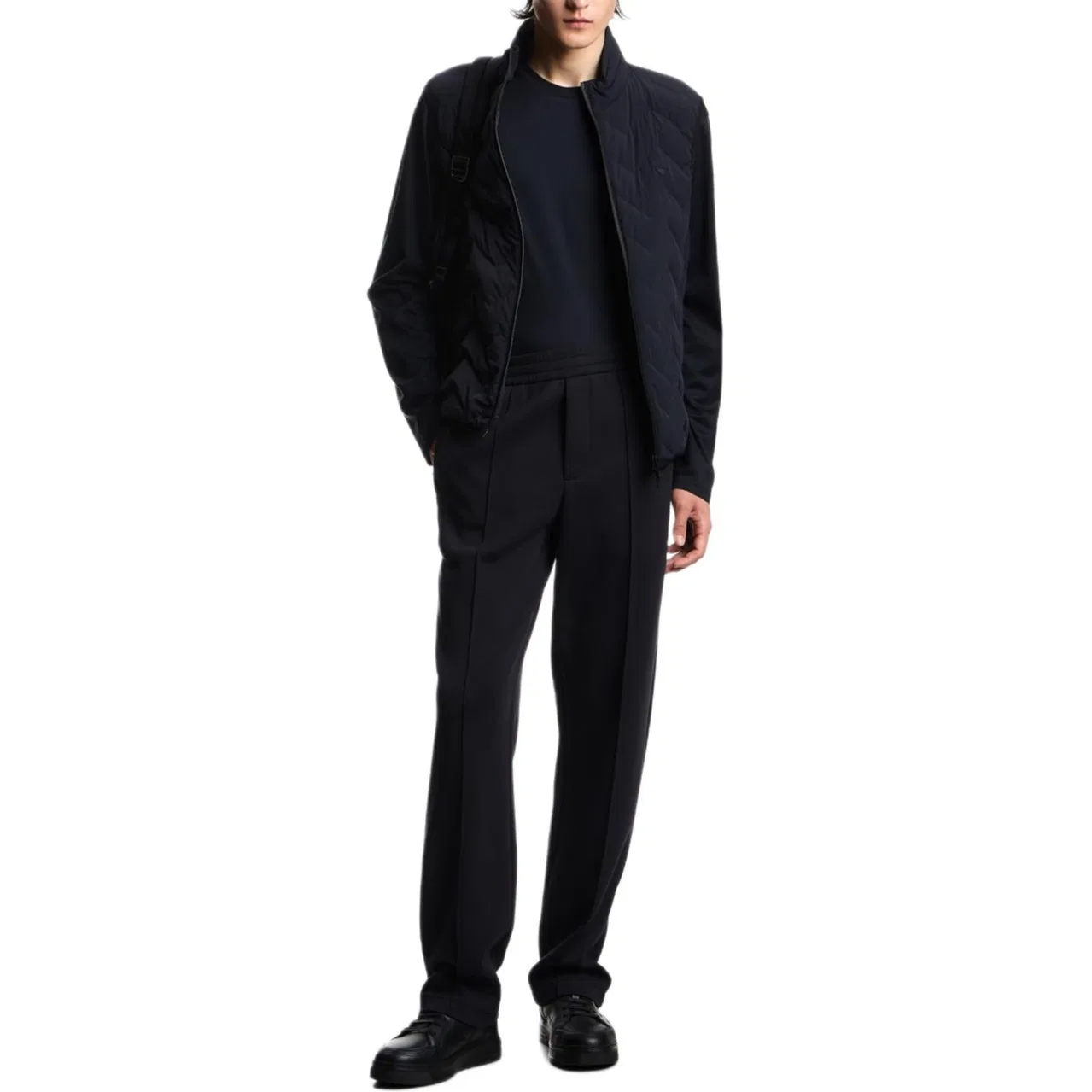 Мужской жилет стеганый нейлоновый с принтом Chevron Emporio Armani, Marine Blue — фото 4